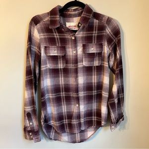 NWOT Purple Plaid Flannel Size XS